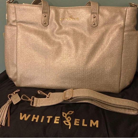 NWT, limited edition color Gold Sparkle White Elm Aquila Tote! - Picture 2 of 11